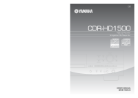 Yamaha CDRHD-1500 - Owners Manual 